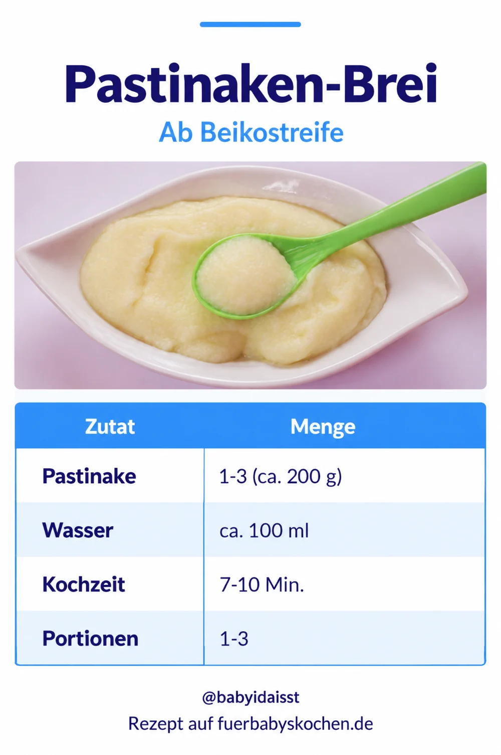 Rezept Pastinaken-Brei für Babys: Zutaten und Mengen
